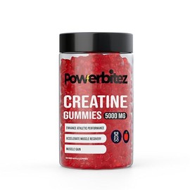Creatine Gummies for Men & Women, 5g Creatine Monohydrate per serve, Red Apple - 60 Gummies, Sugar Free, 1 month supply