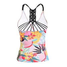 Holipick Tankini Top for Women V Neck Tummy Control Swim Top Ruched Bathing Suit Top Only No Bottom White Floral