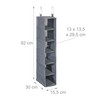 Relaxdays Wardrobe Hanging Shelf, 6 Compartments, Fabric, 92 x 15.5