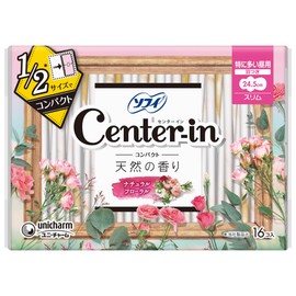 Center-in Compact, Natural Scent, Especially For Daytime Use, Natural Floral, With Wings, 9.6 inches (24.5 cm), 16 Packs (Sanitary Supplies, Napkins)