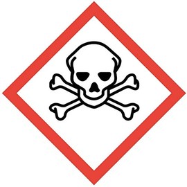 Hazardous Substance Sticker I GHS06: Very Toxic I 20 x 20 cm I Hazardous Substance Symbol for Safety I GHS Marking I Warning I Caution I Note I hin609