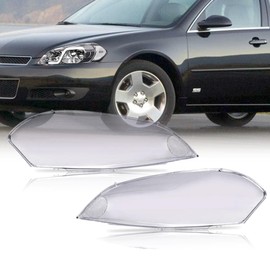 PIT66 Headlight Lens Cover, Compatible with 2006-2016 Chevy Impala Limited Clear