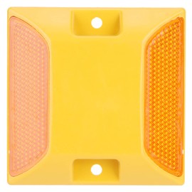 AUNMAS Pack of 6 Road Markings, 9.5 x 9.5 x 2 cm, Yellow Plastic Road Reflectors, Road Paving, Driveway Markings for Marking Driveways, Private Paths, Cycle Paths