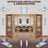 Bifold Closet Door Hardware Kit with Top/Bottom Bracket, Guide Wheel