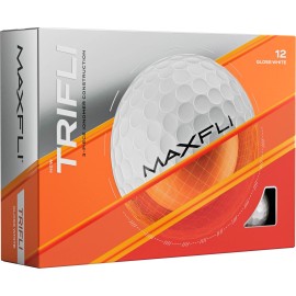 Maxfli 2025 TriFli Golf Balls – Gloss White – Pack of 12, 24, or 36 - GLOSS WHITE, GLOSS WHITE - PACK OF 24 BALLS