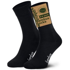 Piarini Bamboo Socks Anti Sweat [6 Pairs] Long – Women's Men's Socks Against Sweaty Feet – Breathable, Black-6 Pairs