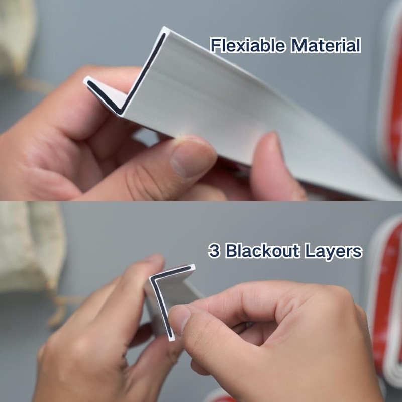 iHomeBlinds 100% Flexible Blackout Light Blocking Strips for Blinds &