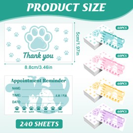 RUIFUU 240Pcs Pet Grooming Appointment Reminder Card
