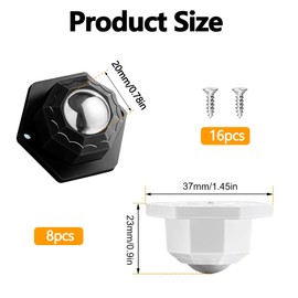 Pack of 8 Furniture Castors, Castors for Furniture, Ball Castors, Heavy Duty, Furniture Castors, Flat Furniture Castors, Small for Furniture, Kitchen Utensils,