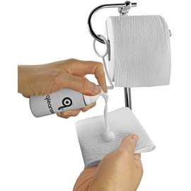Qleanse Toilet Paper Foam Spray and Caddy Combo - Wet Wipe Alternative and 100% Flushable