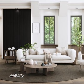 WPC Slat Wall Paneling, Modern Accent 3D Wall Panels, 8-Piece 94.5" x 6.3" TV Wall Panel, Bedroom, Living Room, Matte Black