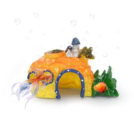FuninCrea Aquarium Decorations, Resin Cave Ornaments Fish Tank Decoration Accessories for Pineapple House Betta Fish House Aquarium Ornament Aquatic Caves Hide Hut (02#)