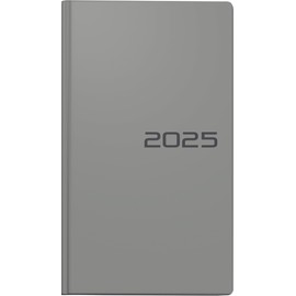 BRUNNEN Pocket Diary Model 756 (2025), 2 Pages = 1 Week, A6, 144 Pages, Balacron Cover, Grey