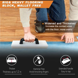 MinliGUY Heavy Duty Flooring Tapping Block - Suitable for Laminate, Vinyl, Hardwood & Engineered Wood - Handle Included, Hammer Free