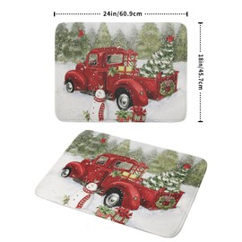 Christmas Red Truck Dish Mat for Kitchen Counter 18x24in, Winter Holiday Xmas Tree Snowman Farmhouse Absorbent Dishes Drainer Drying Mats Fast Dry Washable Microfiber Draining Pad