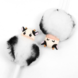 TINAYAUE 4 Pieces Milk Cow Ballpoint Pen Cute Gel Pen Furry Neutral Pen Creative Hiking Ballpoint Pen Funny Cartoon Pen with Black Ink Stationery for Students School