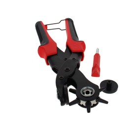 Auniwaig 250mm Single Hand Leather Belt Hole Punch Plier Revolving Multi Hole Sizes Tool for Watch Bands,Straps,Dog Collars,Fabric,DIY Home or Craft Project 1pcs