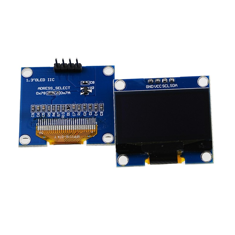A-DIGISHUO 2Pcs 1.3-Inch I2C OLED Display Module DC 3.3V-5V 128x64