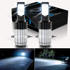 AQJ For Yamaha Rhino 450 660 700 Super White 80W H6M LED Headlight Bulbs 2X 6000K