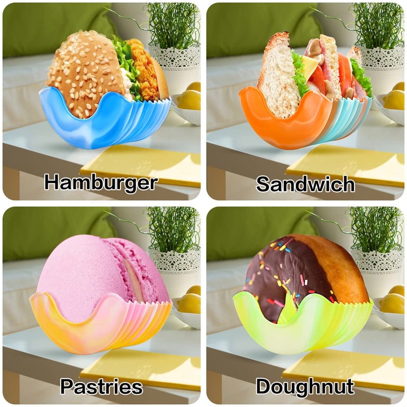 LOGRRMTH 2Pcs Retractable Burger Fixed Box Adjustable Hamburger Holders Reusable