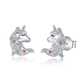 Unicorn Earrings for Women 925 Sterling Silver Unicorn Stud Earrings Hypoallergenic Earrings Unicorn Jewelry Birthday Gifts for Women