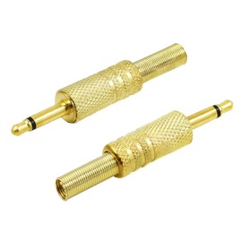 PNGKNYOCN Replacement TS Male Plug 2 Pole 3.5mm w/Spring Coax Cable Audio Solder Type DIY Adapter for Repair Headphones Headset(2-Pack)