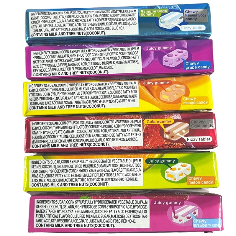 Puchao Gummy n' Soft Japanese Chewy Candy (6 pack) Cola,