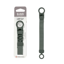 BIBS Loop Pacifier Clip - Sleek, Secure One-Handed Operation, Fits All BIBS and Most Brands, Machine Washable, Slim Profile for Comfort, Ages 0+ - Pine
