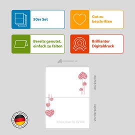 50 A7 Place Cards for Wedding, Birthday or Other Events (Assorted Designs)