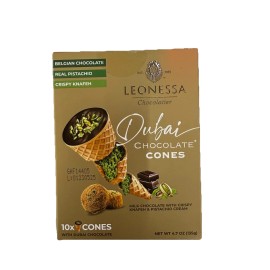 Leonessa Dubai Chocolate Waffle Cones Milk Chocolate Knafeh Pistachio 10 Cones Free Ship