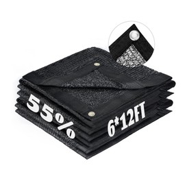 LOVE STORY LOVE STORY 6x12FT 55% Black Shade Cloth Sun Shade Net with Grommets Sunblock Net Mesh Tarp for Garden,Plants Cover,Greenhouse and Patio