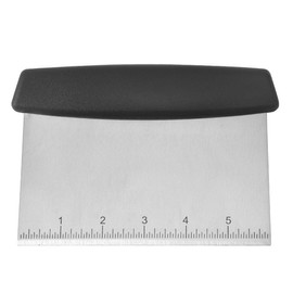 BZKSER Dough Scraper, 1 Piece Scraper for Dough, Stainless Steel, Baker's Spatula, Dough Cutter, Dough Spatula with Black Handle, Cutter for Dough Processing