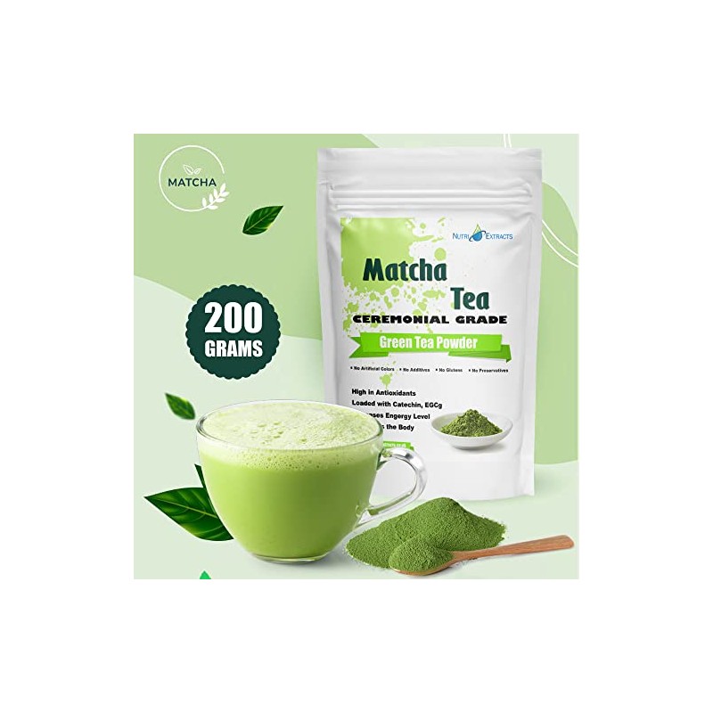 NutriExtracts Ceremonial Grade Matcha Green Tea Powder - 200g