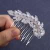 Missgrace Silver Sparkling Leaf Bride Wedding Hair Comb Rhinestone Crystal