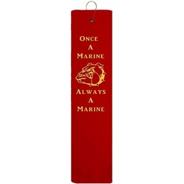 Red Tri-fold Golf Towel with Grommet & Hook Father's Day Club Ball Tee Golfing Gift Birthday 15"x18" MGT001