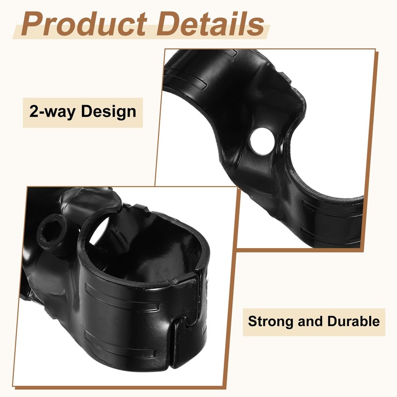 sourcing map 4 Pcs Structural Pipe Connector, 1-1/8" 2-Way Metal