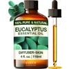 KUKKA essential oils Jasmine Essential Oil for Diffuser & Eucalyptus Essential Oil for Diffuser Set - 100% Natural Aromatherapy Grade Essential Oils Set - 2x4 fl oz - Kukka