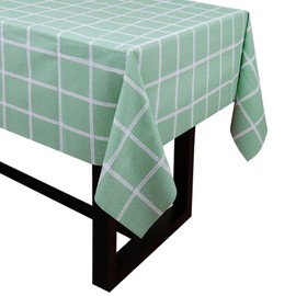 32nd PVC Check Pattern Tablecloth Cover, Easy Clean Wipeable Table Cloth Suitable for Indoor and Outdoor Use (175cm X 140cm) - Teal Check