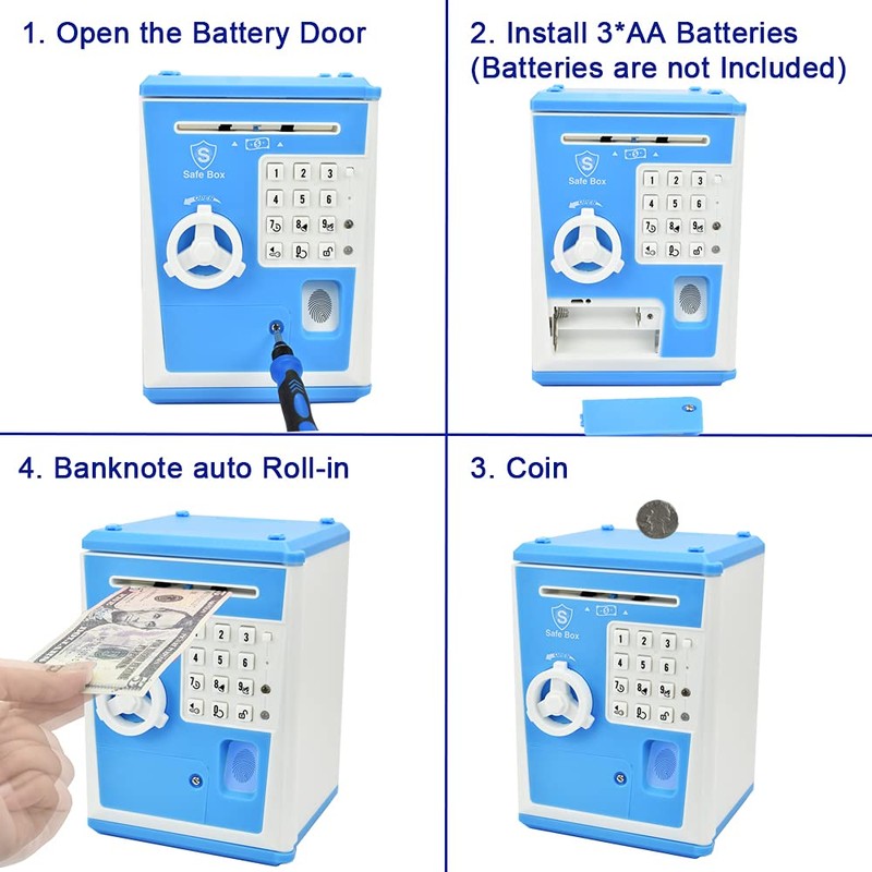 KDSbnk - Hucha con contraseña y bloqueo de huellas dactilares,