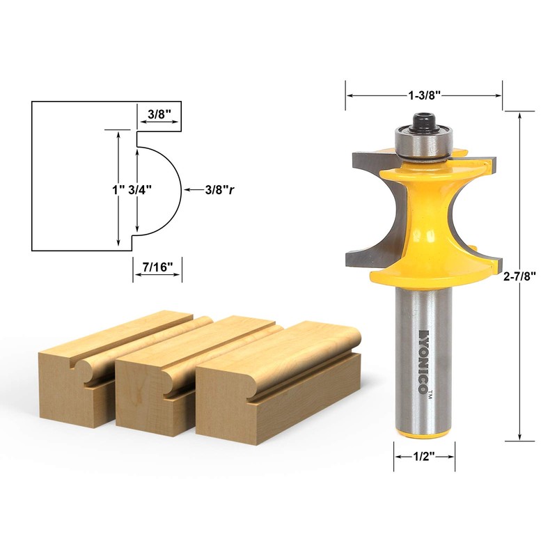YONICO Bullnose Beading Router Bits 3/4-Inch Bead 1/2-Inch Shank 13195