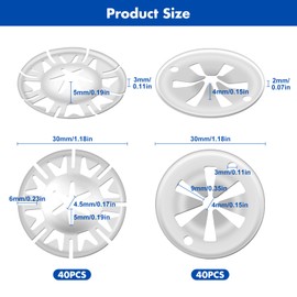 Pack of 80 Clamping Discs Heat Protection Plate, 30 mm Locking Washers Hood, Lock Fixing Heat Plate, for Attaching Clips Heat Shields Under the Hood for Various Autosos, 2 Styles