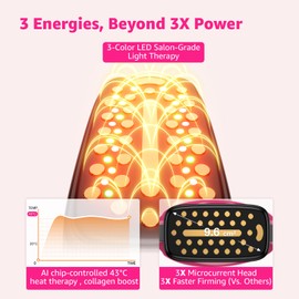 Microcurrent Facial Device Face Lift: iFae 3 in 1 Light Therapy for Face, Portable Face Lift Device for 90 Seconds Lifting, Tightening, Skin Rejuvenation Anti-Aging Wrinkle Skin Salon at Home (Pink)