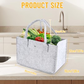 Ledebouk Pack of 2 Felt Bag Shopper Foldable, grey black