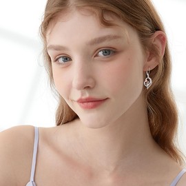 DAYLINLOVE Tulip Earrings 925 Sterling Silver Tulip Earrings Water Drop Earrings Tulip Jewellery Gift for Women Mothers Girls Tulip Lovers, 2017, Cubic Zirconia