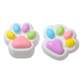FUFUSQUISHY Cat Paw Squishy - Multi-Color Soft Kawaii Stress Relief Squishy for Anxiety, Cute Gift for Squishy Collectors - Color: WHITE PINK