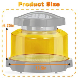 Replacement Power Dome for Nuwave Oven, Advanced Plastic Hood Cover for Nuwave Oven Pro Plus and Elite Oven, Transparent Amber