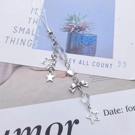 MGBISYI 3 PCS Cute Y2K Phone Charm Keychain Bag Accessory Star Phone Strap Phone Jewelry Alloy Material For Fashion Lover Y2k Phone Chain Decor, 18.7cm, Metal, alloy