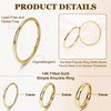 Masedy 6PCS 1-3mm 14K Gold Filled Stacking Rings for Women
