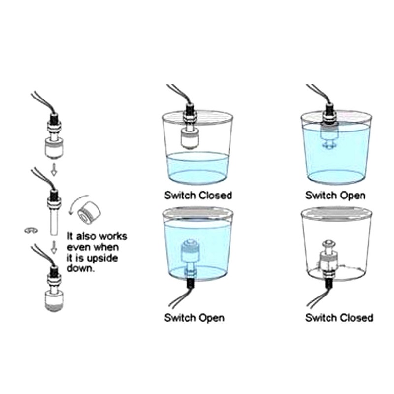 5pcs PP Plastic Float Switch Water Tank Pool Liquid Level