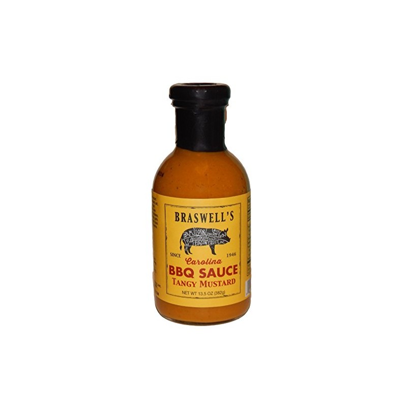 Braswell Sauce Barbeque Tangy Mustard, 13.5 oz